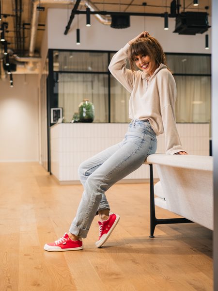Ténis barefoot Be Lenka Rebound vermelho e branco