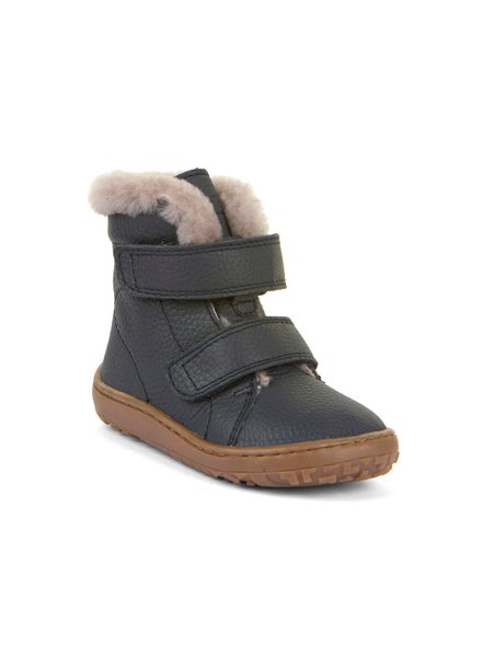 FRODDO KOTNÍKOVÉ ZIMNÍ FURRY BOOT Dark Blue | Dětské zimní zateplené barefoot boty