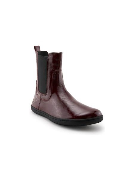 Damen-Barfuß-Chelsea-Stiefeletten ANGLES ORION Bordeaux Lackleder