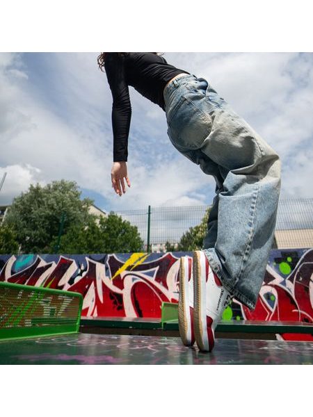 Adidași barefoot Barebarics Wave albi cu roșu