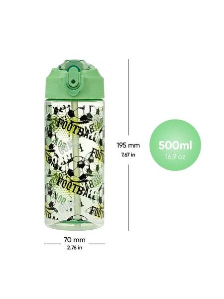 BAAGL Tritanová láhev na pití s brčkem Fotbal 500 ml