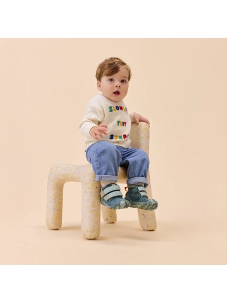 AFFENZAHN PREWALKER LOWBOOT LEATHER TALKY Bunny Green | Dětské první barefoot botičky