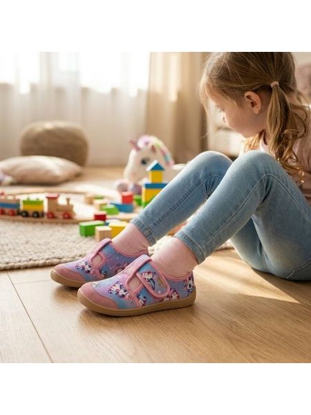 Dětské Barefoot Přezůvky RAYVE JOY Blue Unicorn