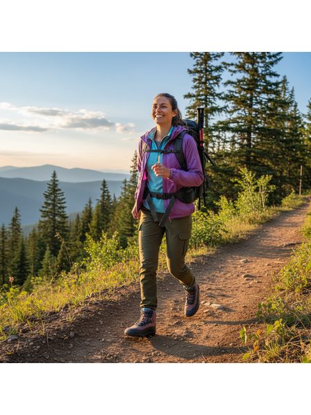 Dámské Barefoot Voděodolné Pohorky GROUNDIES® All Terrain High 2.0 Fialové
