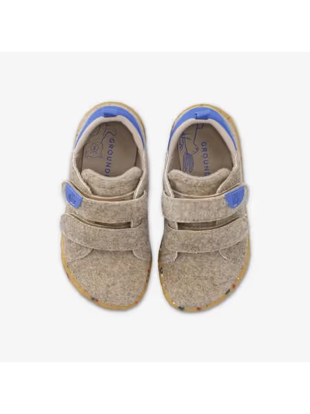 Dětské Barefoot Přezůvky GROUNDIES® Malmö Home Béžovo Modré