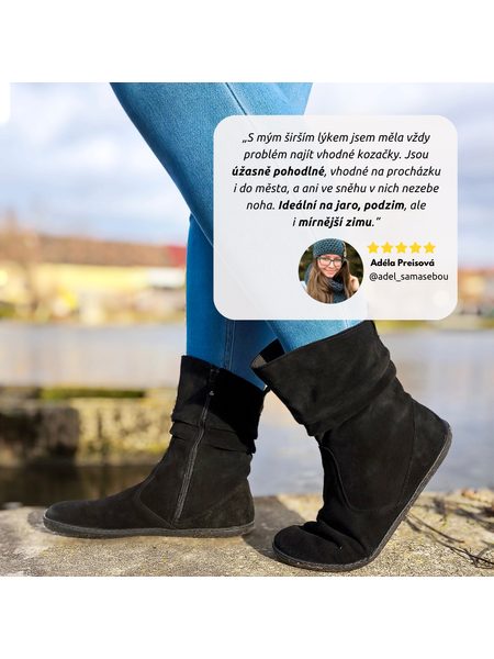 Dámské Barefoot+ Kozačky GROUNDIES® Odessa Černé