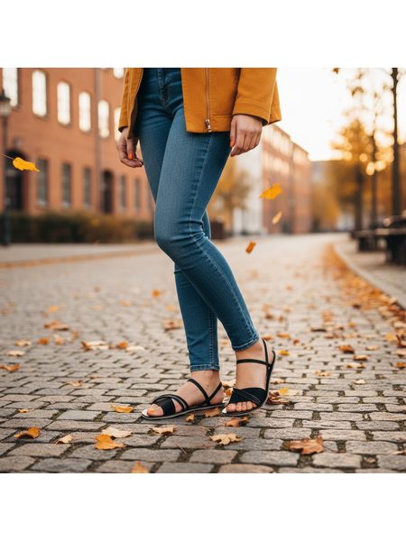 Dámské Barefoot Sandály GROUNDIES® Corfu Černé