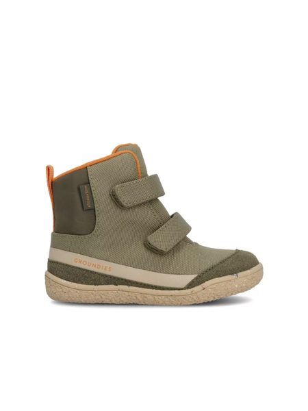 Dětské Barefoot Zateplené Kotníkové Boty GROUNDIES® Ottawa Khaki Oranžové