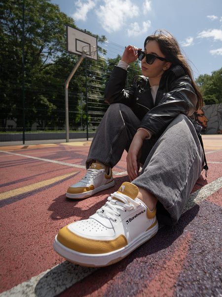Adidași barefoot Barebarics Wave albi cu galben