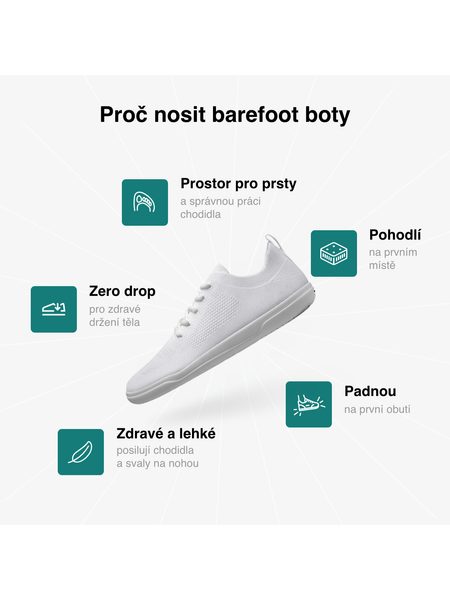 Barefoot Tenisky GROUNDIES® Active Knit Bílé