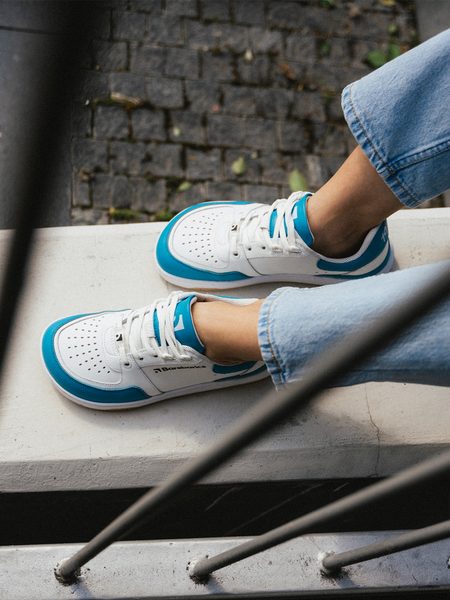 Ténis barefoot Barebarics Wave branco e turquesa-escuro