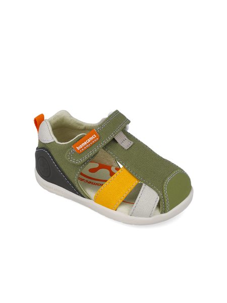 BIOMECANICS SANDÁLY WIDER CANVAS Khaki | Dětské barefoot sandály