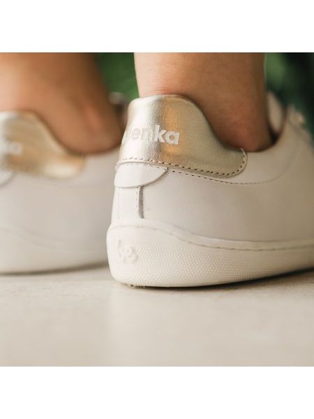 Adidași barefoot Be Lenka Royale albi cu auriu