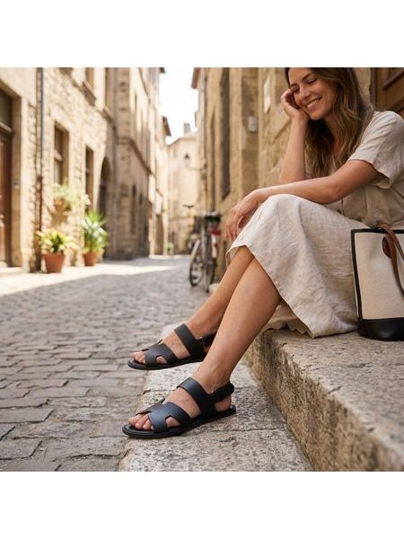 Dámské Barefoot Sandály GROUNDIES® Juno Černé
