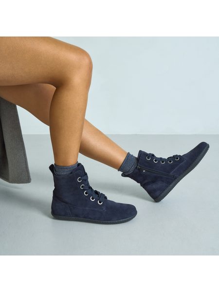 Dámské Barefoot Kotníkové Boty GROUNDIES® Salzburg Půlnoční Modrá