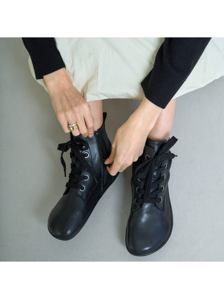 Dámské Barefoot+ Kotníkové Boty GROUNDIES® Salzburg Černé