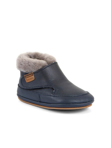 FRODDO ZIMNÍ CAPÁČKY FURRY WALKERS Dark Blue | Dětské první zateplené barefoot botičky