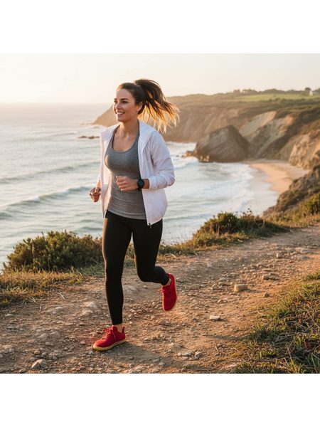 Dámské Barefoot Tenisky GROUNDIES® Active Knit Třešňově Červené