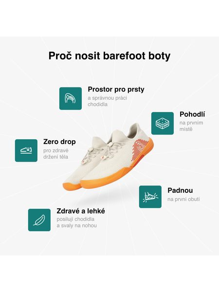 Barefoot Sportovní Boty GROUNDIES® G-Pure Pískovo Oranžové