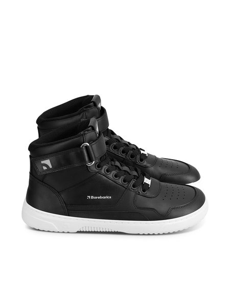 Adidași barefoot Barebarics Zing High Top negri și albi din piele