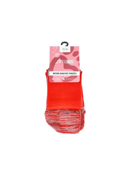 NABOSO BAREFOOT PONOŽKY MERINO Červené 4 + 1 ZDARMA