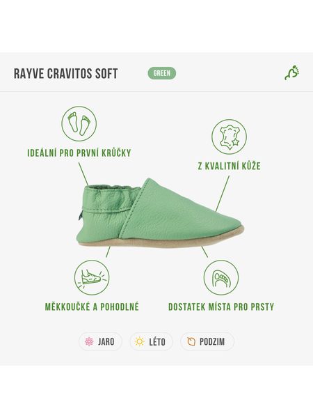 RAYVE CRAVITOS SOFT Green | Dětské barefoot capáčky