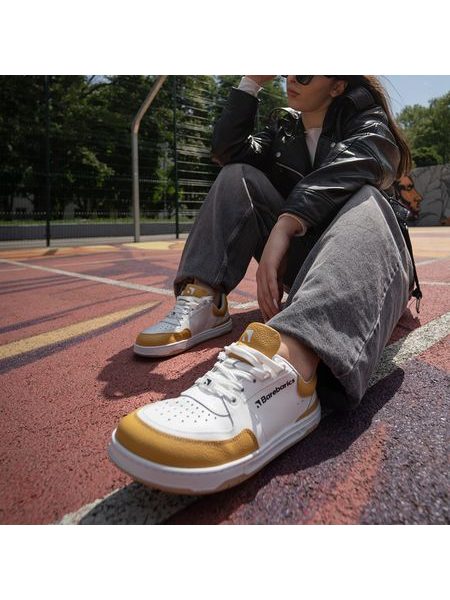 Barefoot sneakers voor dames en heren Barebarics Wave - wit en zongeel