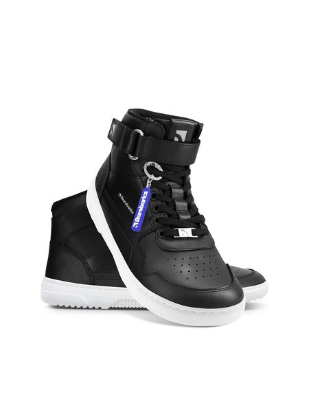Adidași barefoot Barebarics Zing High Top negri și albi din piele