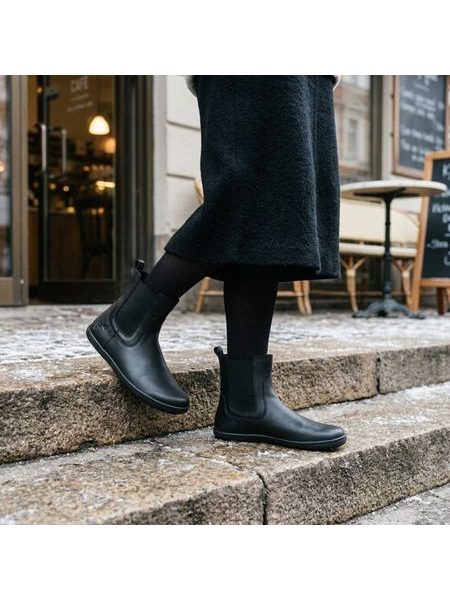 Damen-Barfuß-Chelsea-Stiefeletten ANGLES ORION Schwarz glatt