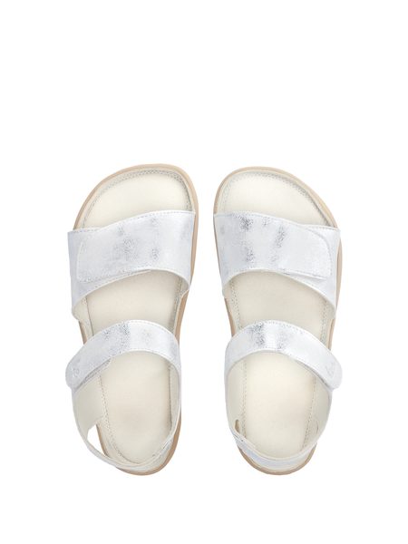 Sandálias barefoot de criança Be Lenka Miami Kids branco cintilante