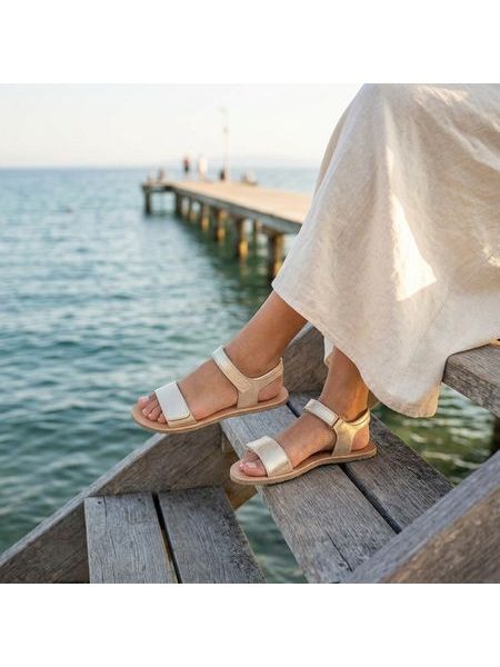 Barefoot Sandály FRODDO SANDAL FLEXY LIA II zlaté shine