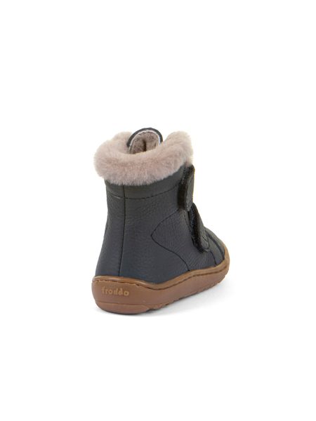 FRODDO KOTNÍKOVÉ ZIMNÍ FURRY BOOT Dark Blue | Dětské zimní zateplené barefoot boty