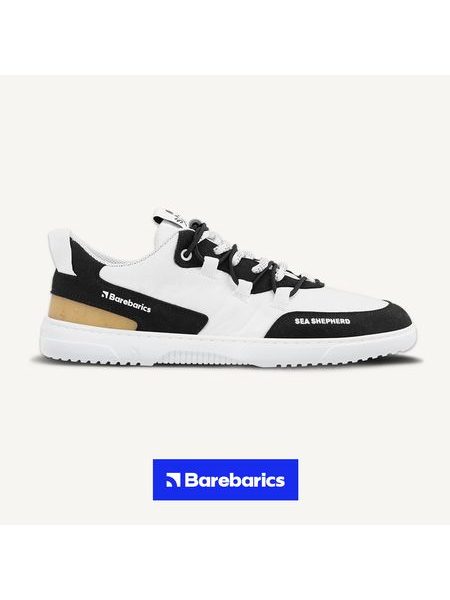 Adidași barefoot BAREBARICS REVIVE X SEA SHEPHERD - ORCA negri-albi