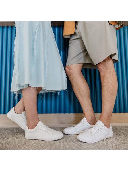 SHAPEN TENISKY FEELIN Uni White Leather | Barefoot tenisky