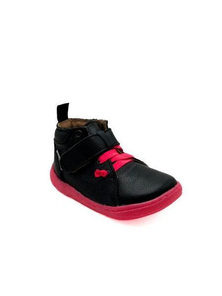 Dětské Barefoot Celoroční boty PEGRES SKINNY SBF 62F černo/růžové