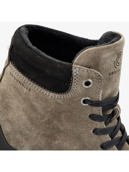 Barefoot Zateplené Kotníkové Boty GROUNDIES® Torino Šedo Černé