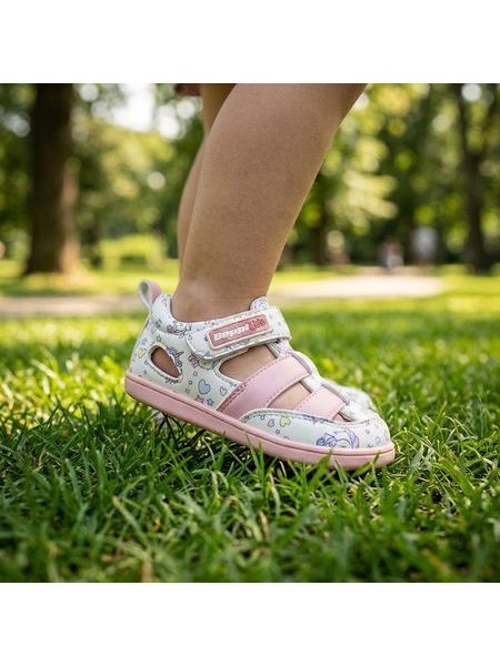BEPPI SAPATO CASUAL BEBE Růžoví jednorožci | Dětské barefoot sandály