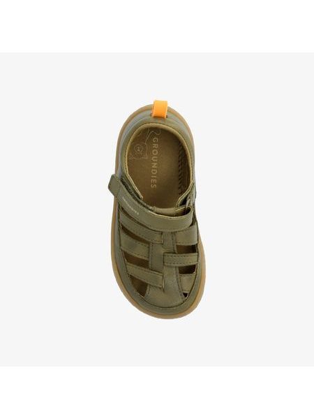 Dětské Barefoot Sandály GROUNDIES® Noto Khaki Oranžové