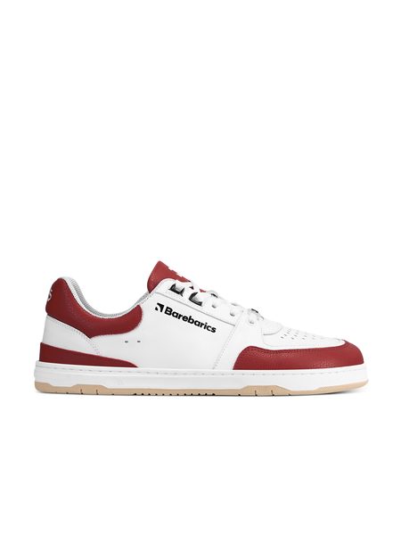 Ténis barefoot Barebarics Wave branco e vermelho carmim