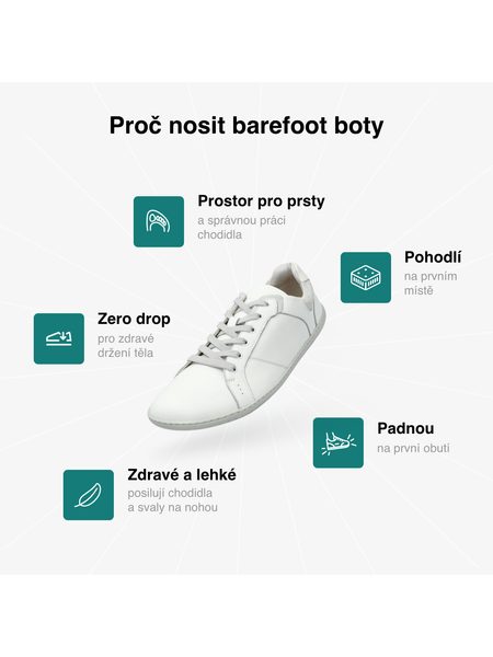 Barefoot tenisky GROUNDIES® Blaze Bílé Barefoot+