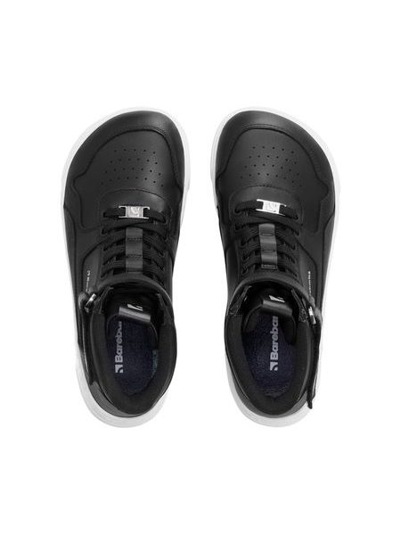 Adidași barefoot Barebarics Zing - High Top - negri și albi - piele