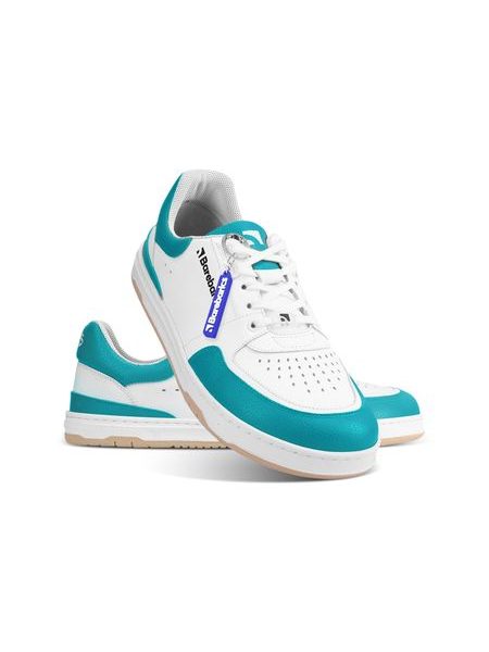 Adidași barefoot Barebarics Wave albi cu turcoaz