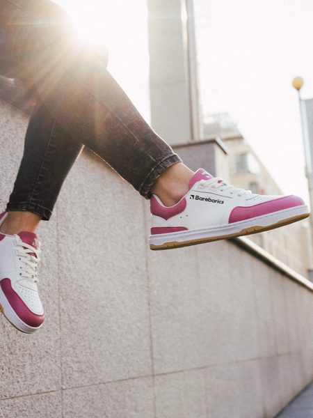 Ténis barefoot Barebarics Wave branco e rosa