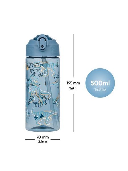 BAAGL Tritanová láhev na pití s brčkem Dino 500 ml