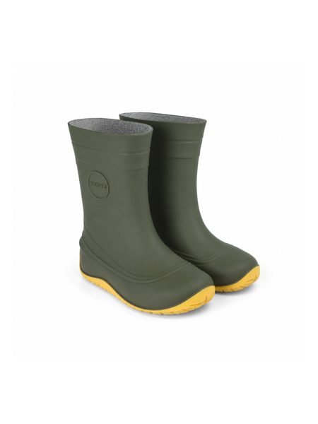 RAYVE MONSOON Army Green/Yellow | Dětské barefoot holínky
