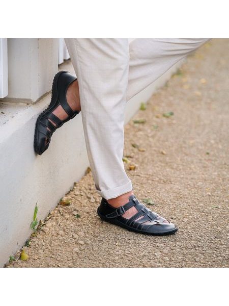 LEGUANO JARO černé | Pánské barefoot sandály