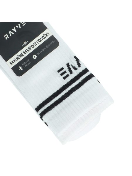 RAYVE BAREFOOT BAVLNĚNÉ PONOŽKY Bílé VÝHODNÝ SET 5 KUSŮ