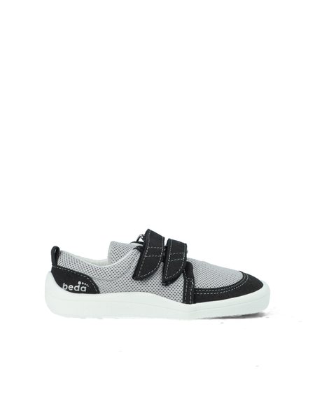 BEDA TENISKY BF 0001/TEX/W/D LUCAS White Black | Dětské barefoot tenisky