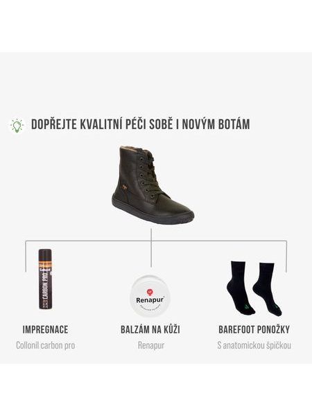 FRODDO VYŠŠÍ KOŽENÉ ZIMNÍ TEX LACES Black