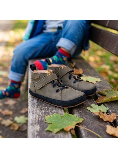 PEGRES CELOROČKY BF32L Green | Dětské celoroční barefoot boty